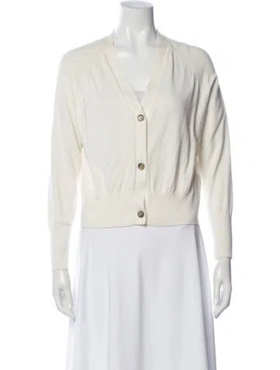 Pre-owned Allude V-neck Sweater In White