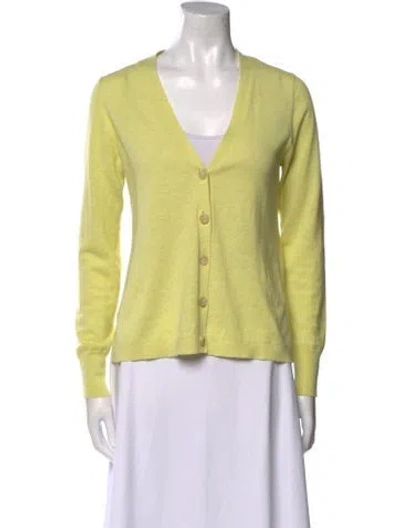 Pre-owned Allude V-neck Sweater In Yellow