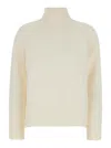 Allude Cashmere High Neck Pull In White