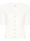 Allude Ribbed-knit Virgin Wool Cardigan In White