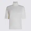 Allude Turtleneck Short-sleeve Sweater In White