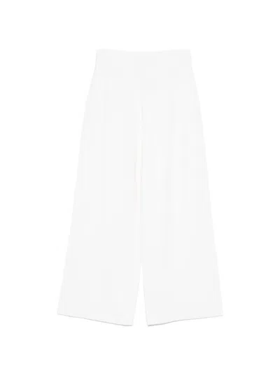 Allude Wide-leg Trousers In White