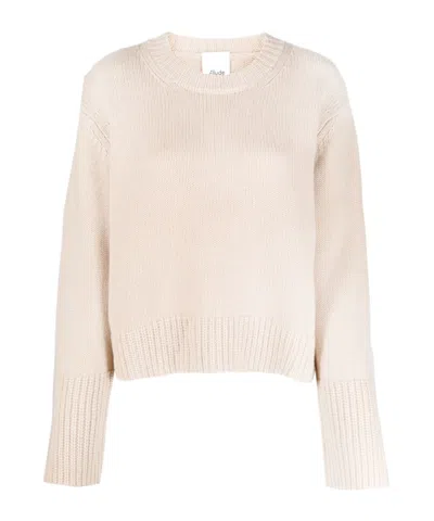 Allude Wide-sleeve Knitted Jumper In Nude