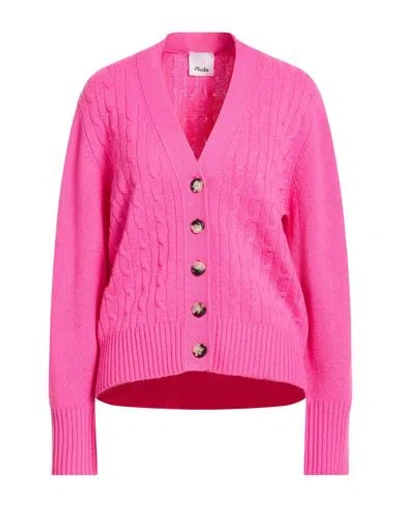 Allude Woman Cardigan Fuchsia Size L Cashmere, Elastane In Pink