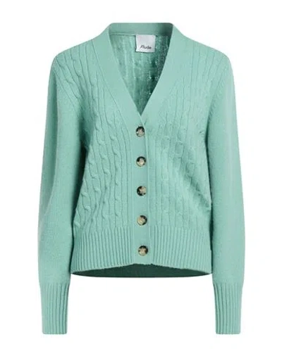 Allude Woman Cardigan Sage Green Size L Cashmere, Elastane In Blue
