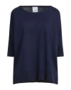 Allude Woman Sweater Midnight Blue Size S Cotton, Silk, Cashmere In Blue