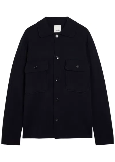 Allude Wool And Cashmere-blend Overshirt In Black