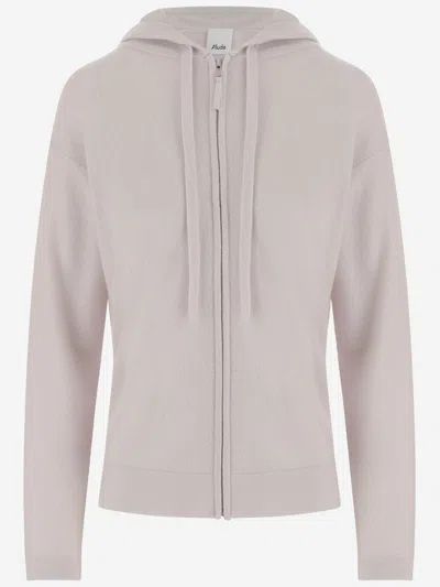 Allude Wool And Cashmere Cardigan In Ivory