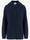 Allude Wool And Cashmere Cardigan In Blue