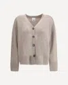 Allude V-neck Button-fastening Cardigan In Neutral