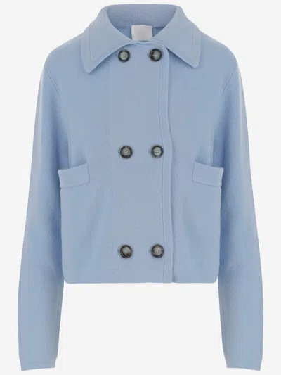 Allude Wool And Cashmere Jacket In Blue