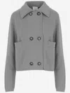 Allude Sophisticated Wool And Cashmere Jacket With Double-breasted Closure In Gray