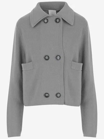 Allude Wool And Cashmere Jacket In Gray