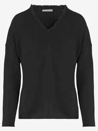 Allude Wool And Cashmere Knit In Black