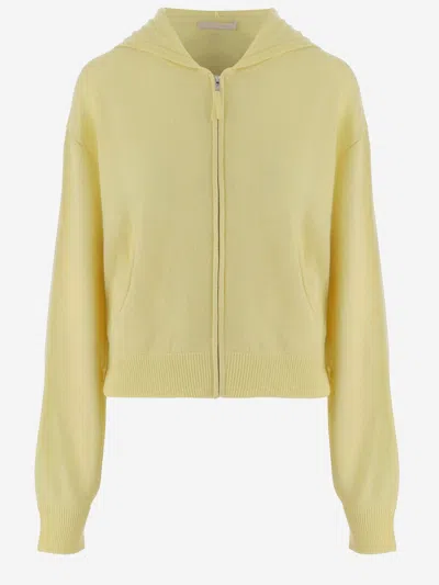 Allude Wool And Cashmere Knit In Yellow