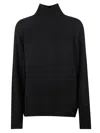 Allude Wool And Cashmere Mockneck Sweater In Black