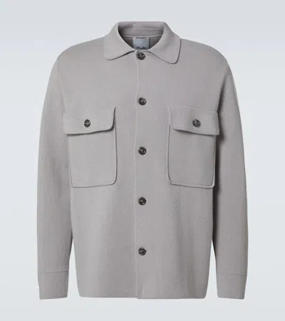Allude Wool And Cashmere Overshirt In Grey
