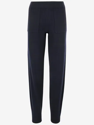Allude Wool And Cashmere Pants In Black