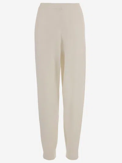 Allude Wool And Cashmere Pants In Brown