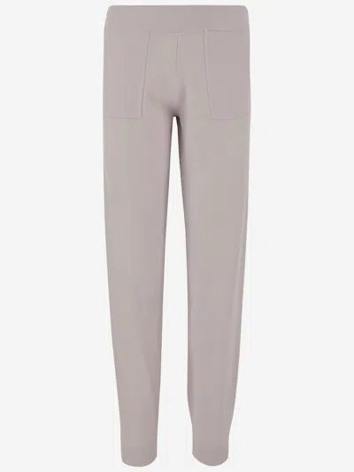 Allude Wool And Cashmere Pants In Ivory