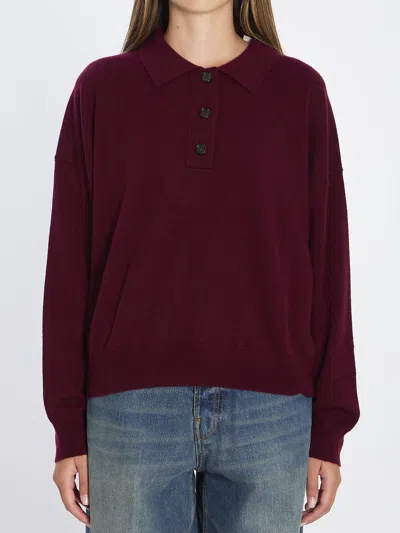 Allude Wool And Cashmere Polo Shirt In Purple