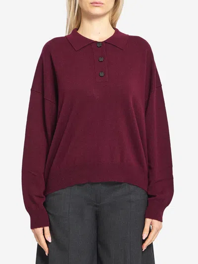 Allude Wool And Cashmere Polo Shirt In Burgundy