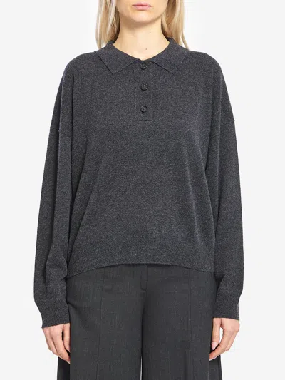 Allude Wool And Cashmere Polo Shirt In Gray