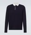 Allude Wool And Cashmere Polo Sweater In Black