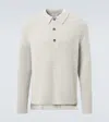 Allude Wool And Cashmere Polo Sweater In Gray