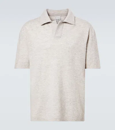 Allude Wool And Cashmere Polo Sweater In Neutral