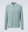 Allude Wool And Cashmere Polo Sweater In Blue