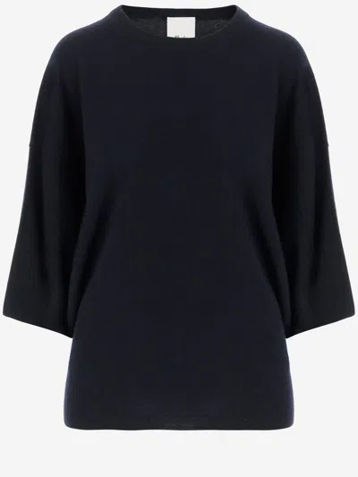 Allude Wool And Cashmere Sweater In Black