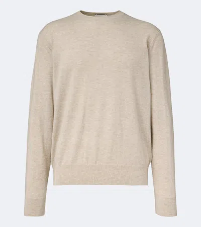 Allude Wool And Cashmere Sweater In Beige