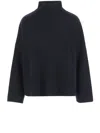 Allude High-neck Long-sleeves Sweater In Black