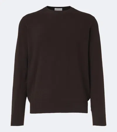 Allude Wool And Cashmere Sweater In Brown