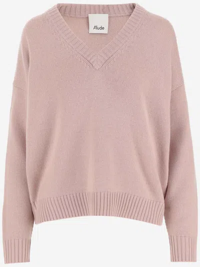 Allude Wool And Cashmere Jumper In Pink