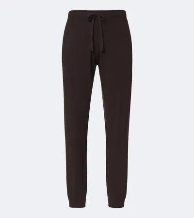 Allude Wool And Cashmere Sweatpants In Braun