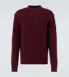 Allude Wool And Cashmere Turtleneck Sweater In Burgundy