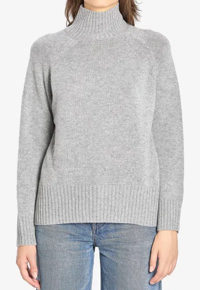 Allude Wool And Cashmere Turtleneck Sweater In Gray