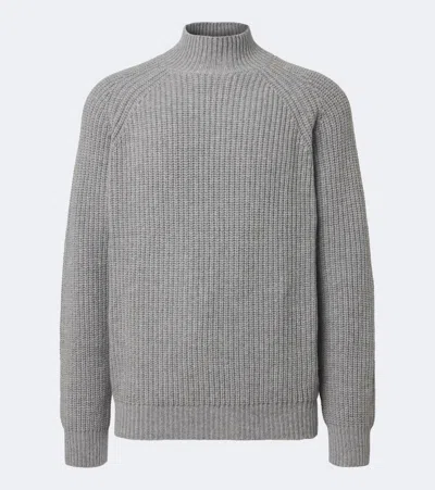 Allude Wool And Cashmere Turtleneck Sweater In Grey