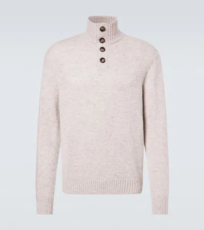 Allude Wool And Cashmere Turtleneck Sweater In Neutral