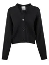 Allude Wool And Cashmere V-cardigan In Black