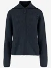 Allude Wool And Cashmere Zip-up Sweater In Gray