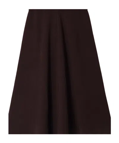 Allude Wool And Cashmere-blend Midi Skirt In Burgundy
