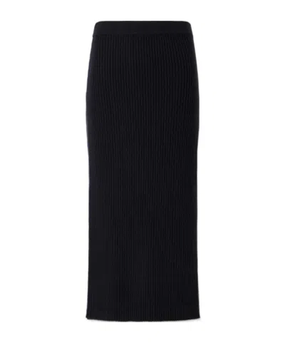 Allude Wool And Cashmere-blend Midi Skirt In Black