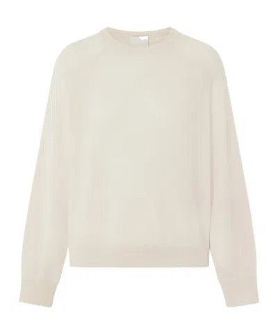 Allude Wool And Cashmere-blend Sweater In White