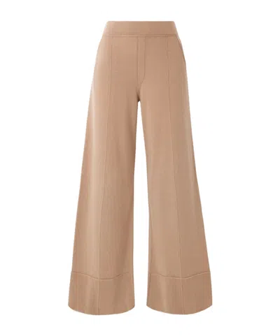Allude Wool And Cashmere-blend Wide-leg Pants In Brown
