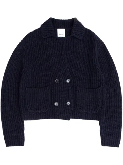Allude Wool-blend Cardigan In Blue