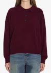 Allude Wool And Cashmere Polo Shirt In Burgundy