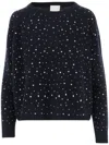 Allude Wool Blend Pullover With Rhinestones And Studs